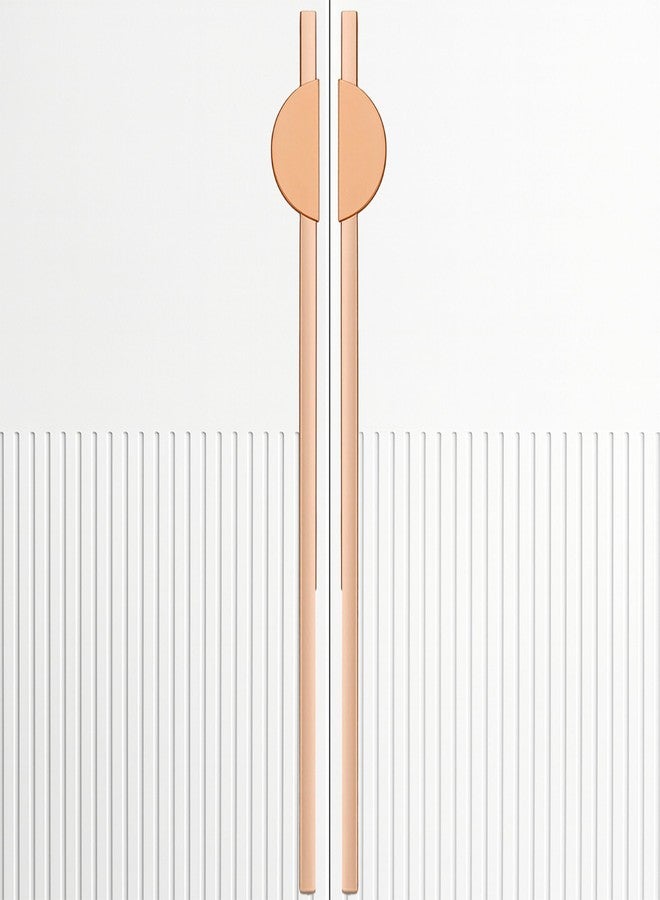 FITTINGO Polo 93 cm Aluminum Wardrobe Handle/Rose Gold TT Finish/900mm Hole to Hole/Large Wardrobe Door Handle/Modern Interior for Home/Handle for Wardrobe - Pack of 2(Left & Right) - Image 1